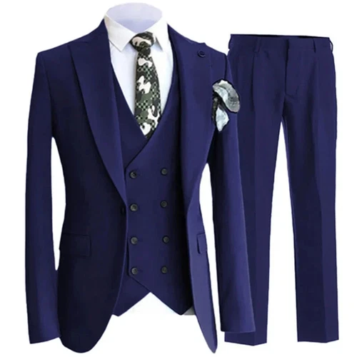 Pants Vest Men Suits Dress 3 Piece Set Male Blazers Wedding Jacket Coat Trousers - Picture 33 of 50