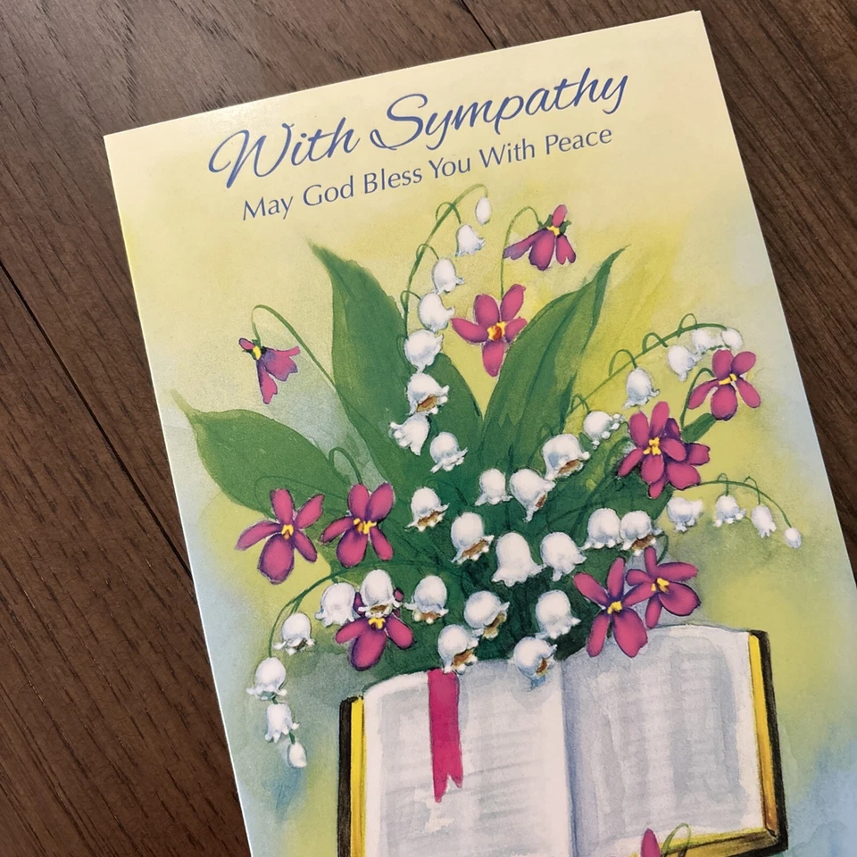 Tarjeta de felicitación Stockwell With Sympathy May God Bless You With Peace 5”x7,75” Foto 2 de 4
