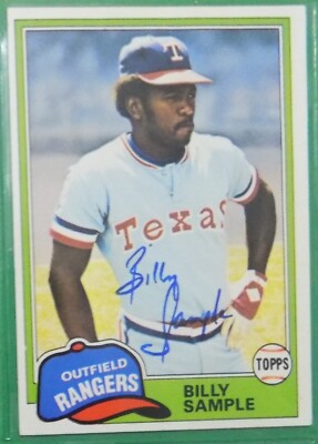 Billy Sample Texas Rangers 1981 Autographed Card | eBay