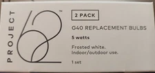 Project 62 (2-Pack) G40 REPLACEMENT BULBS*Frosted*BNIB