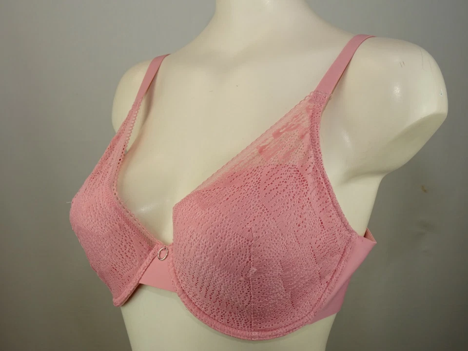 Chantelle 18D1# Erika 蕾丝聚拢轻便无衬里钢圈文胸 US 尺寸 34DDD — 第 2/4 张图片