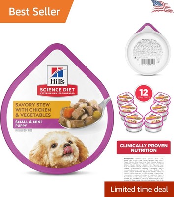 Wet Dog Food, Small Paws, Chicken & Vegetables Stew, Healthy Development