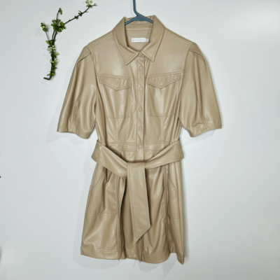 chinese dress ladies Jonathan Simkhai Chandler Vegan Leather Trench Mini Dress