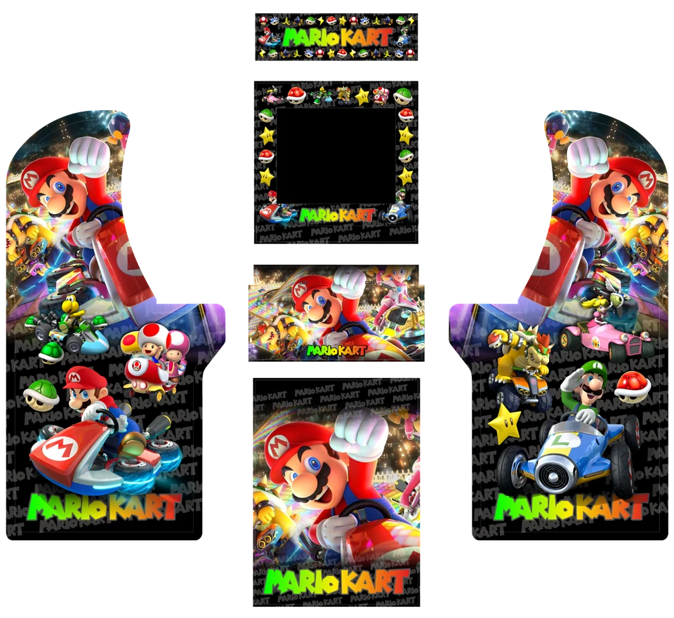 Arcade 1UP Cabinet graphics / artwork full cabinet - Mario Kart Nintendo