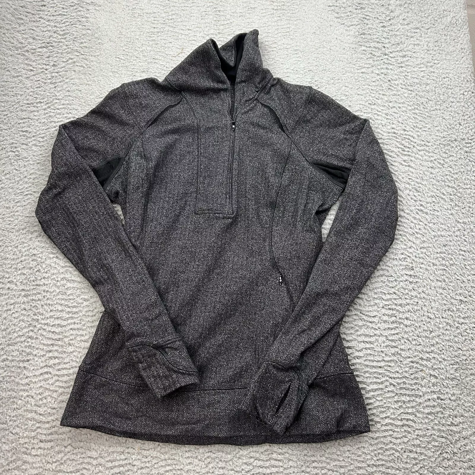 lululemon 1/4 zip herringbone think fast jacket