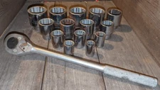 Vintage Proto Industrial 15pc Socket Set Heavy Duty Equipment 7/8-2.25"