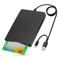 YEY External USB 3.5-inch Floppy Disk Reader 1.44 MB FDD Portable Black