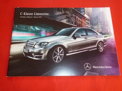 MERCEDES W204 C-CLASS SALOON C 180 CDI - C 63 AMG PRICE LIST PRICING LIST 2013