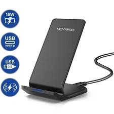 Wireless Fast Charger Charging Stand Dock For Samsung Galaxy LG Android iPhone