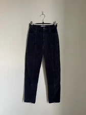 & Other Stories High Rise Tapered Corduroy Trousers in Navy Size US 2