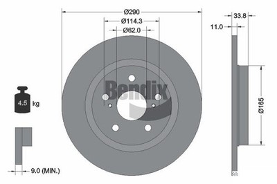 2 PCS BENDIX Braking BDS1658 Brake Disc