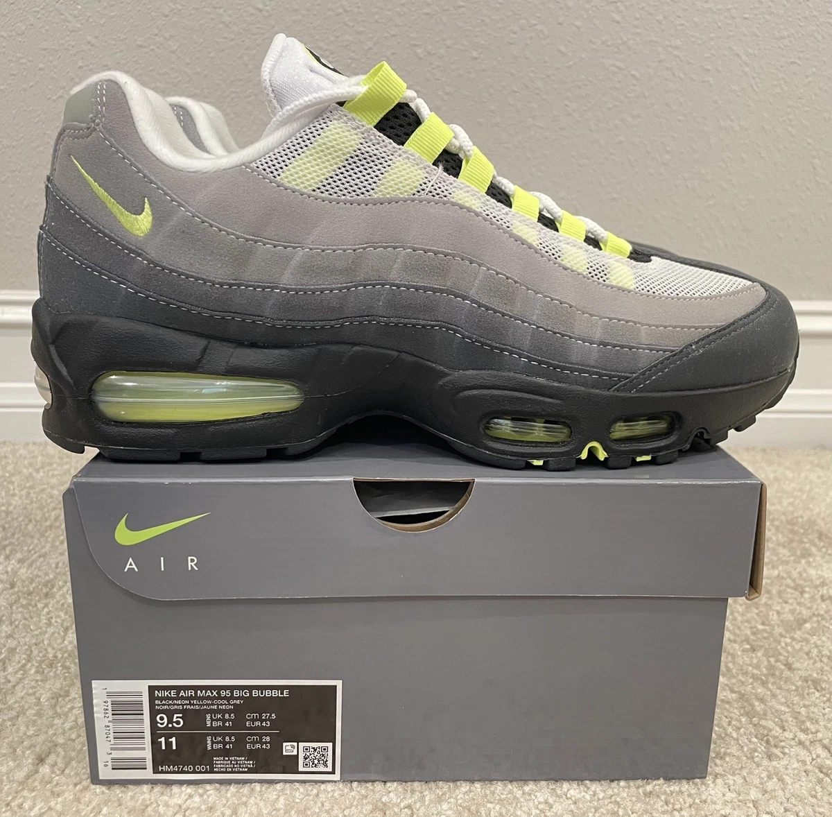 Preços baixos em Nike Air Max 95 Grey Amarillo | eBay