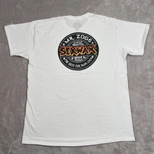 Mr Zogs SexWax Shirt Mens Size Large White Graphic Short Sleeve Cotton Crewneck