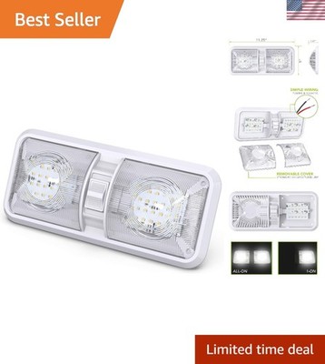 RV LED Ceiling Double Dome Light Fixture with ON/OFF Switch Interior Lighting...