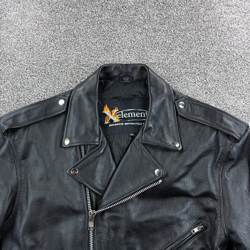 Xelement Motorrad Biker Jacke Herren 50 XL schwarz Leder Jesus Patch - Bild 2 von 8