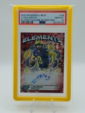 #JJ MCCARTHY- 2023 BOWMAN UNIV. BEST ELEMENTS OF THE GAME AUTO - RED GEO (#2/10)