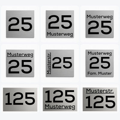 Hausnummernschild Hausnummer Türschild Name Straße Wunschtext Alu-Verbund Schild