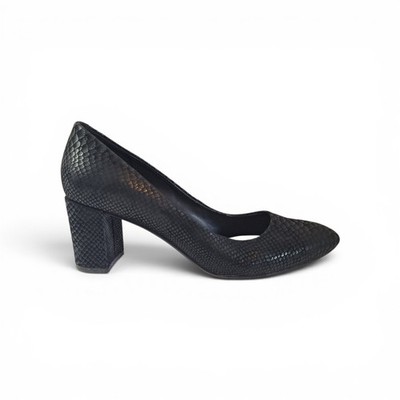 Clarks Narrative Pumps Leder Schlangenlederoptik schwarz Größe 7 Arbeit Büro 
