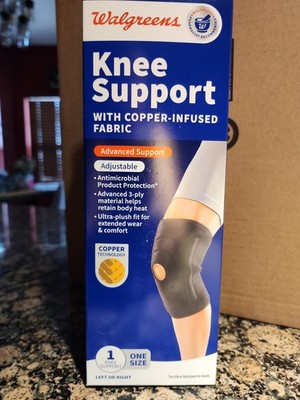 Knee Support with with Copper-Infused Fabric One Size Left Or Right
