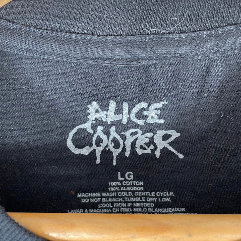 Camisa masculina Alice Cooper Tour grande preta 2023 Court Is Now metal rock música - Imagem 3 de 4