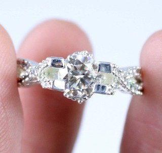 White Diamond Solitaire 1.24 Ct Round Cut Certified Women Ring Free Delivery