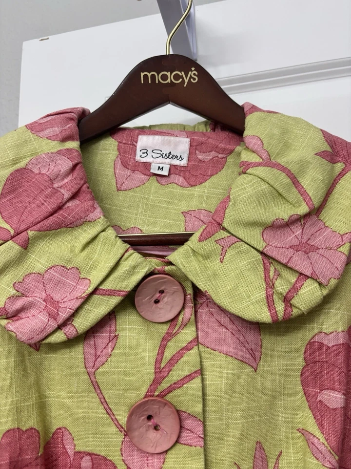 Chaqueta de lino floral para mujer (M) talla 10/12 Foto 4 de 4