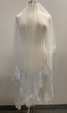 Women Bridal Veil Lace Sequin Wedding With Veil Comb One Layer White Ivory