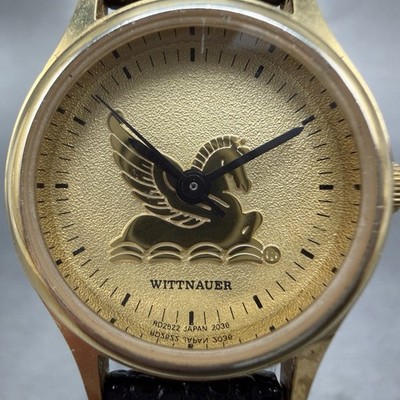 Wittnauer Pegasus Watch Women 24mm Gold Dial Gold Tone Round  display picture 1