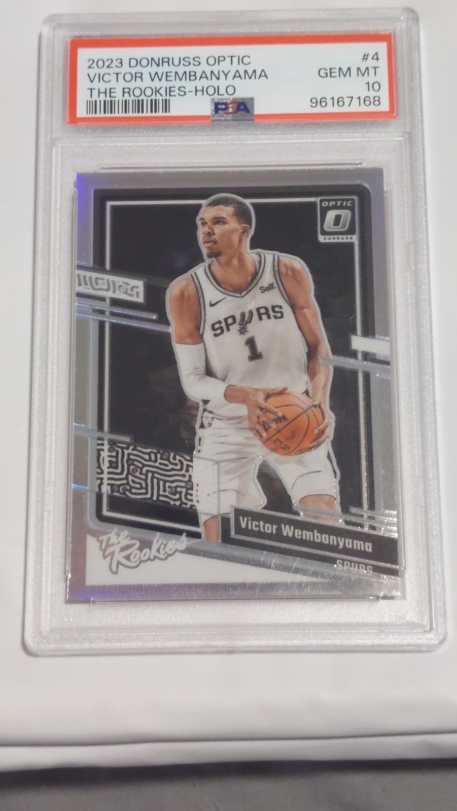 2023-24 Donruss Optic Victor Wembanyama The Rookies Holo Prizm RC #4 PSA 10