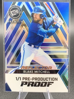 2024 Leaf Press Pass Premium Blue Reflector Blake Mitchell Color Match PreProduc