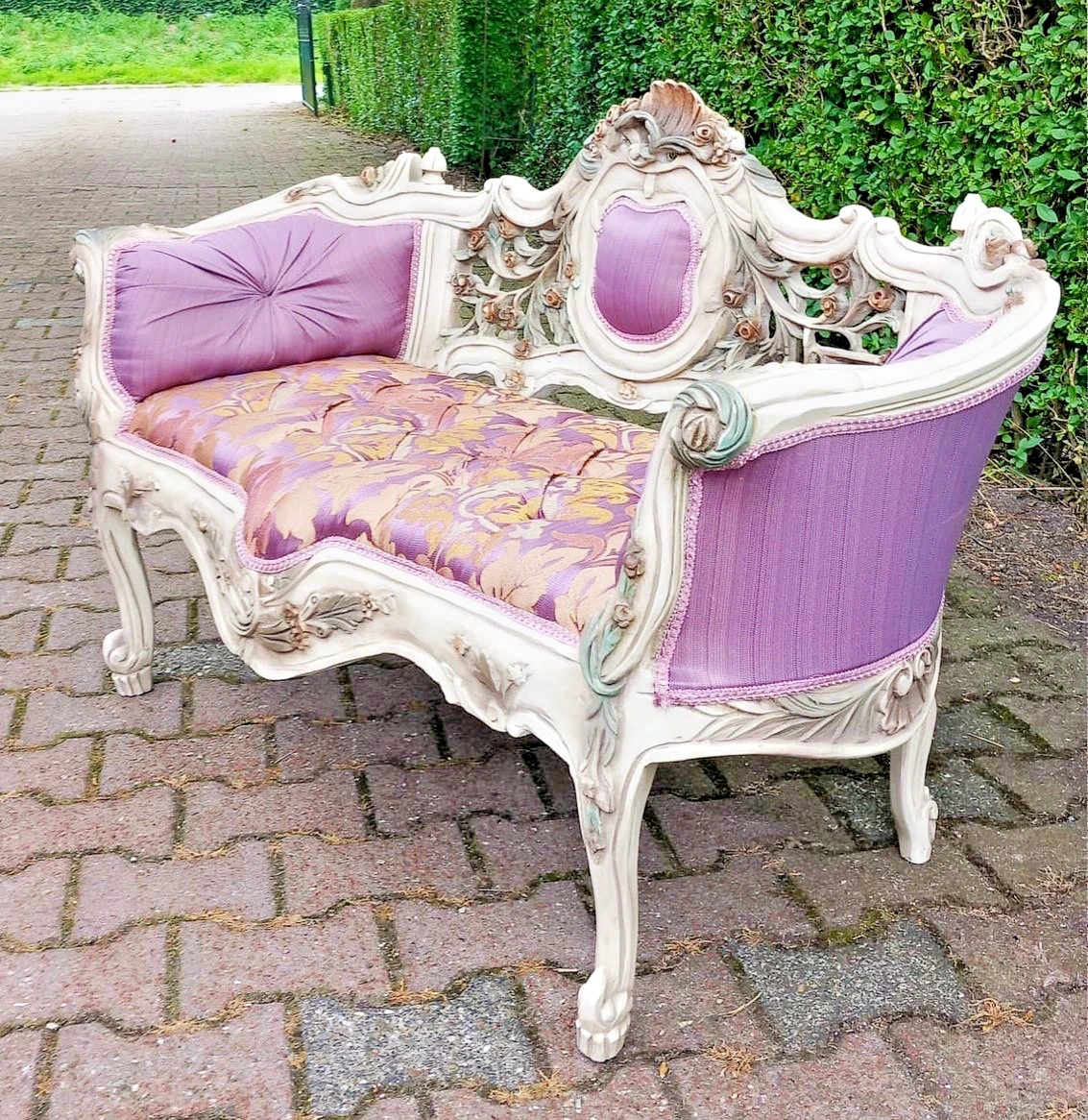Sofa Couch French Louis XVI Purple Damask Pastel Lacquer Vintage Set
Opens in a new window or tab