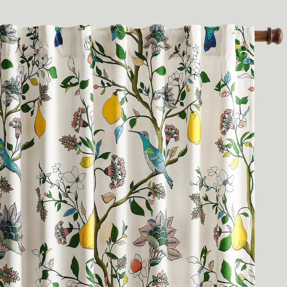 Luxury White Velvet Floral Blackout Curtains - 84" Vintage 2 Panels
Opens in a new window or tab