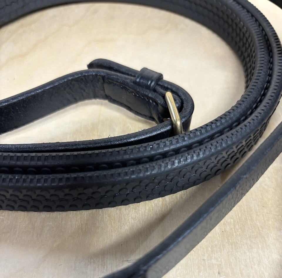 Rambo Micklem Leather Competition Reins with Rubber Grip BLACK - - Image 3 of 3