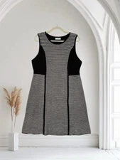 Calvin Klein Stripe Sweater Dress Women’s Size Large Super Soft Knit Cozy Chic