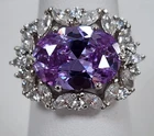 Vintage Ross Simons 925 Sterling Silver Purple & White Cubic Zirconia Ring Sz: 6