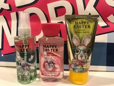 Bath & Body Works HAPPY EASTER Fragrance Mist Body Cream Gel X3 Trial Size