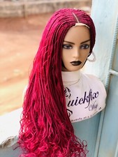 Braided wig: Beautiful handmade cornrow feedin braid wig. Closure braided wig