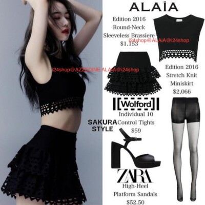 【ALAIA】ヴィエンヌ ティアード ミニスカート 2PC AZZEDiNE ALAiA BLACK