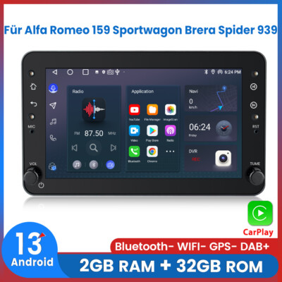 Für Alfa Romeo 159 Sportwagon Brera Spider 939 2+32GB Carplay Autoradio GPS NAVI