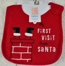 NEW Just One You Carter's 'My First Visit From Santa" Teething Bib