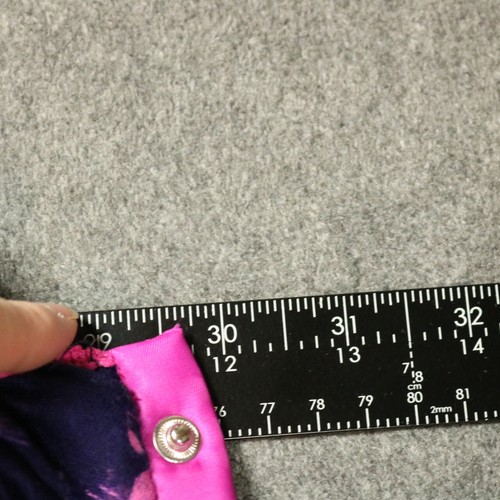 Kitty Cat Print Pom Pom Fringed Circle Scarf Purple Pink Snap Close One Size - Picture 12 of 14