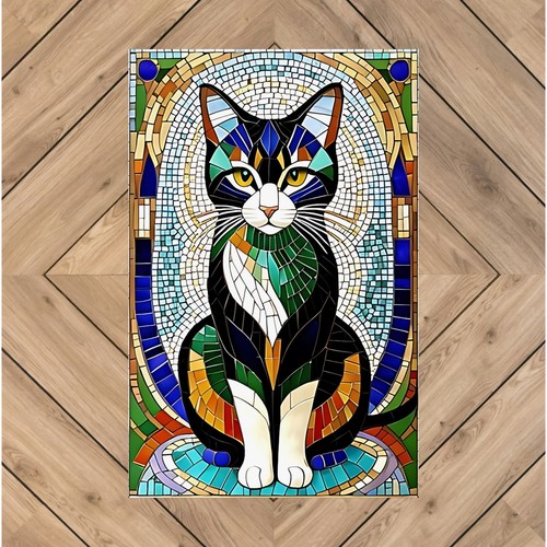 Mosaic Tile Cat Matte Vertical Posters Unique Wall Decor - Picture 6 of 12
