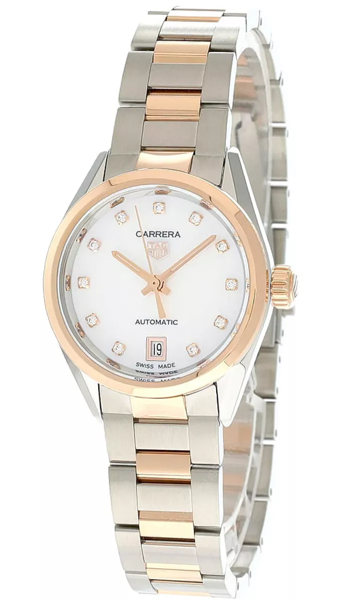 TAG HEUER Carrera 29MM Diamond AUTO MOP Dial Women s Watch WBN2450