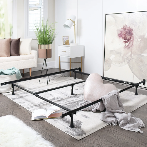 Adjustable Metal Bed Rails - Metal Adjustable Bed Frame with Bed Center Support