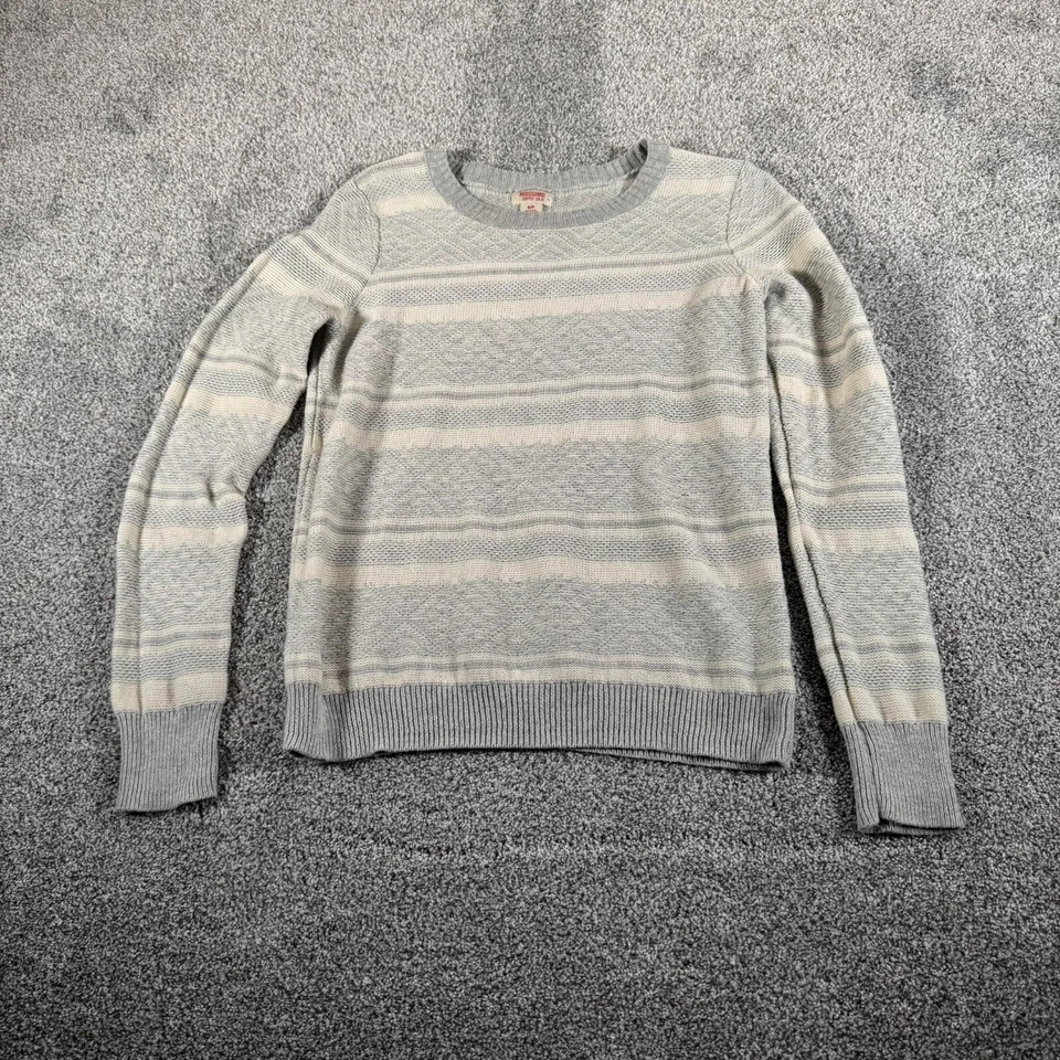 Suéter Mossimo Mujer Pequeño Texturizado Tejido Cabincore Ligero Rayas Diamante Foto 3 de 4