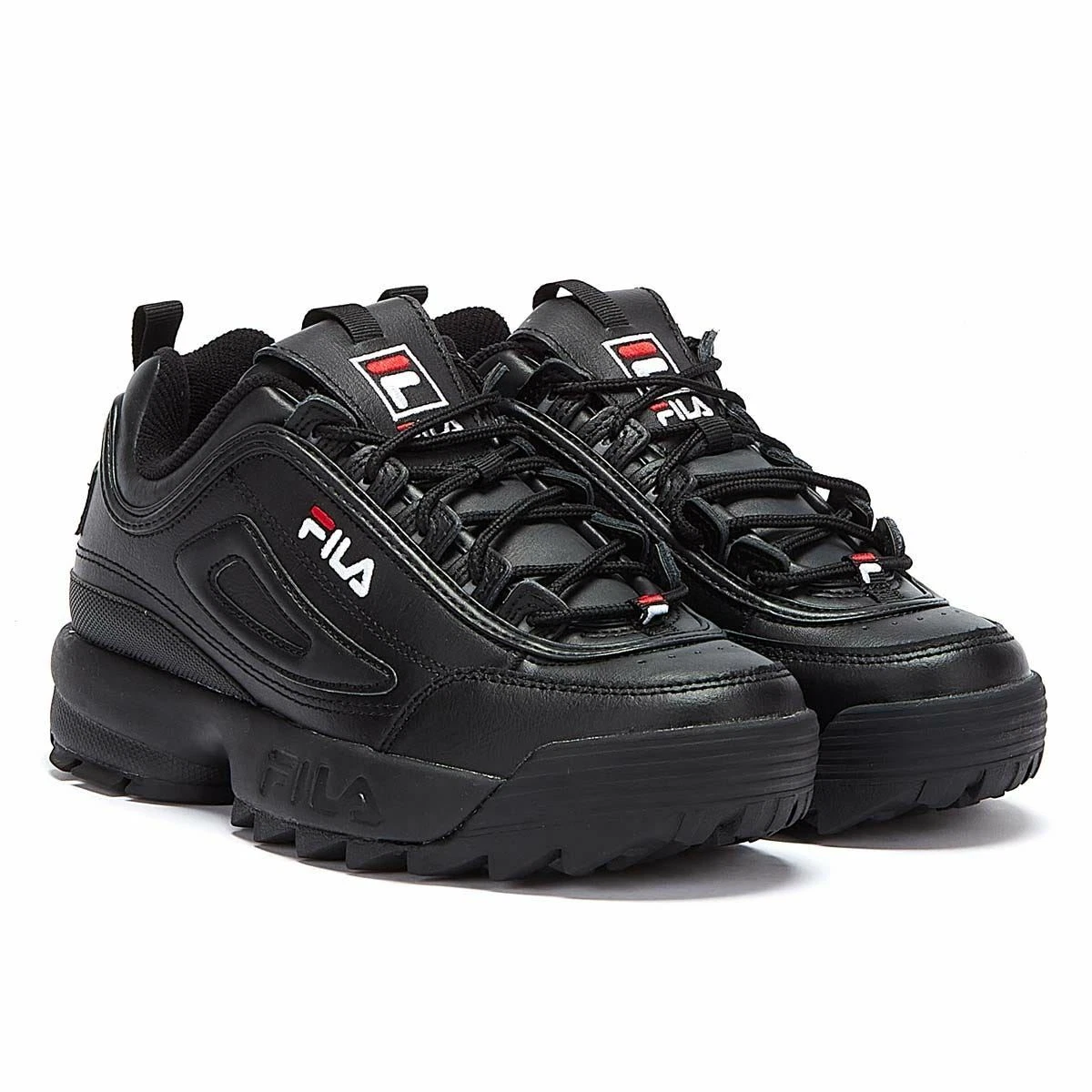 Sceptisch Kwestie Detective Mens Womens Fila Disruptor II Premium Black / White / Fila Red Trainers |  eBay