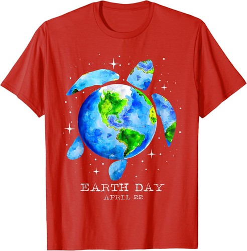 Earth Day 2025 Restore Earth Sea Turtle Art Save the Planet T-Shirt Hoodie - Picture 13 of 19