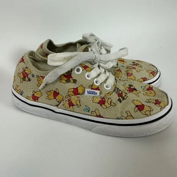 Disney Collaboration Disney Winnie Winnie The Pooh Vans Slip Ons Vans X  Disney Winnie The Pooh Toddler 10 Sneakers Tie Lace Up
