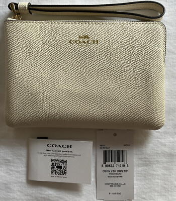 Coach Chalk Corner Zip Wristlet New 6in x 4in | eBay