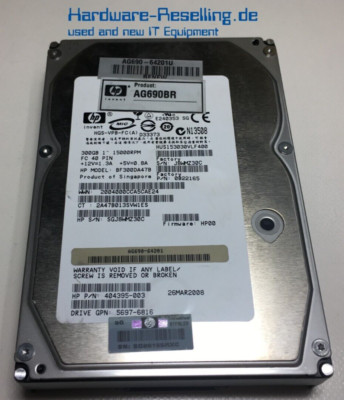 AG690-64201 - HP 300GB 15000RPM Fibre Channel 2Gb/s 3.5-in